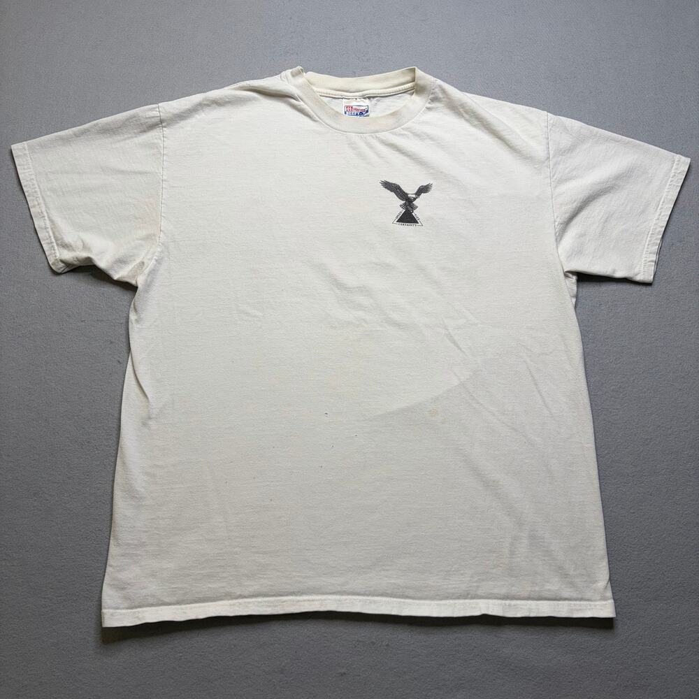 Vintage Capital America T‎ Shirt Mens XL White Eagle Graphic USA Made Hanes  90s